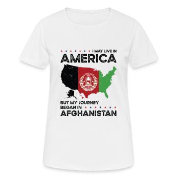 Né en Afghanistan Afghanistan Américains USA - T-shirt respirant Femme - blanc - Devant - AI Model Female 172 dark (172cm)