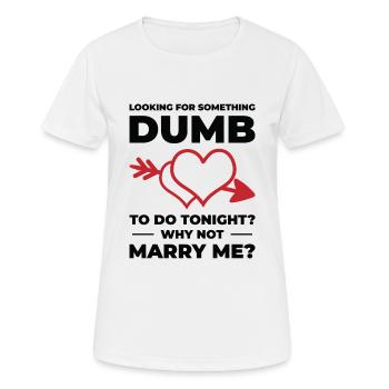 Dumb Wedding Heart Couple Relationship Romance - Women's Breathable T-Shirt - white - Front - AI Model Female 172 dark (172cm)