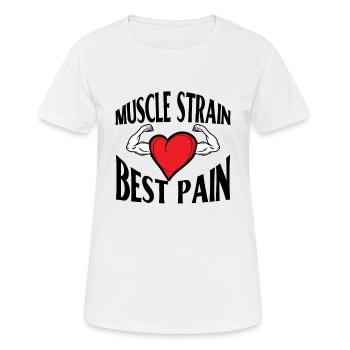 Tension musculaire Gym Douleur - T-shirt respirant Femme - blanc - Devant - AI Model Female 172 dark (172cm)