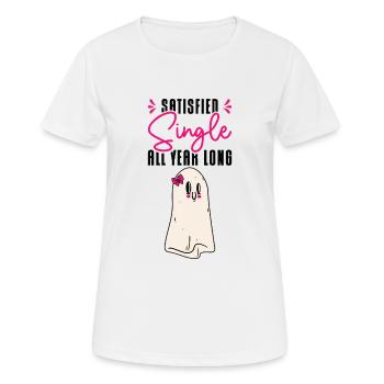 Single Satisfied Relationship Status Solo Single - Women's Breathable T-Shirt - white - Front - AI Model Female 172 dark (172cm)