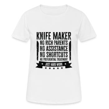 Knifemaking Knife Making Bladesmith Smithing Knife - Women's Breathable T-Shirt - white - Front - AI Model Female 172 dark (172cm)