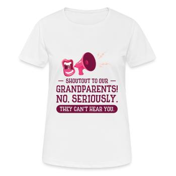 Ruhestand Großeltern Vintage Shoutout Megaphon - Frauen T-Shirt atmungsaktiv - Weiß - Vorne - AI Model Female 172 dark (172cm)