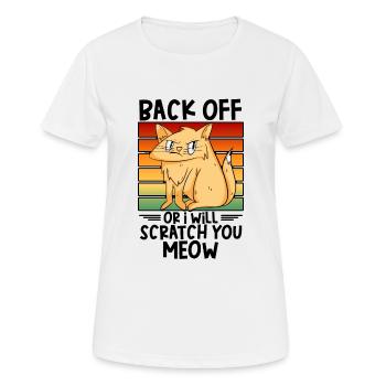 Mean Cat Pet Angry Feline Cat Pet Owner Kitten - T-shirt respirant Femme - blanc - Devant - AI Model Female 172 dark (172cm)