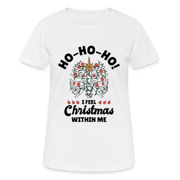 Vacances de Noël Radiologie de la cage thoracique - T-shirt respirant Femme - blanc - Devant - AI Model Female 172 dark (172cm)