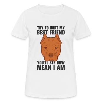 Mean Pet Pitbull Hundehalter American Bully - Frauen T-Shirt atmungsaktiv - Weiß - Vorne - AI Model Female 172 dark (172cm)