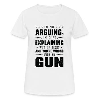 Armes Amateurs d’armes Propriétaires d’armes à feu Tir - T-shirt respirant Femme - blanc - Devant - AI Model Female 172 dark (172cm)