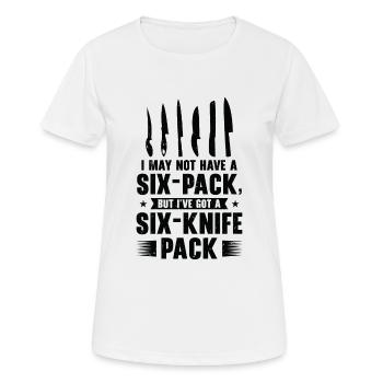 Messersammler Messer Sammeln - Frauen T-Shirt atmungsaktiv - Weiß - Vorne - AI Model Female 172 dark (172cm)