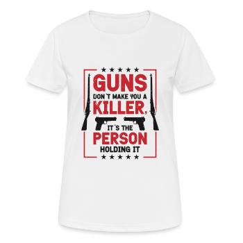 Armes Amateurs d’armes Propriétaires d’armes à feu Tir - T-shirt respirant Femme - blanc - Devant - AI Model Female 172 dark (172cm)