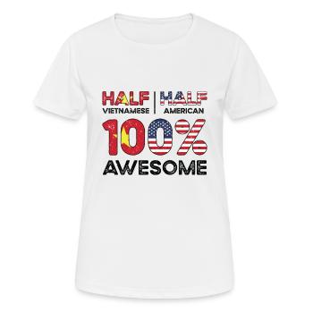 Né vietnamien Vietnam États-Unis - T-shirt respirant Femme - blanc - Devant - AI Model Female 172 dark (172cm)