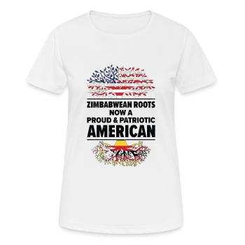 Né au Zimbabwe Zimbabwe États-Unis - T-shirt respirant Femme - blanc - Devant - AI Model Female 172 dark (172cm)