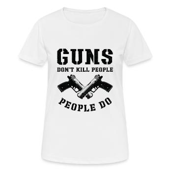 Guns Pistol Lover Gun Owner Shooting - Women's Breathable T-Shirt - white - Front - AI Model Female 172 dark (172cm)