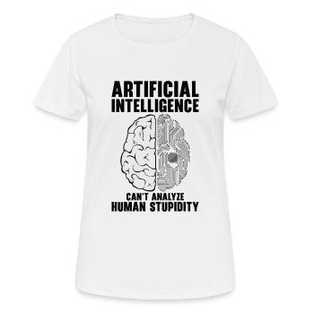 Programmeur d’intelligence artificielle Cerveau - T-shirt respirant Femme - blanc - Devant - AI Model Female 172 dark (172cm)