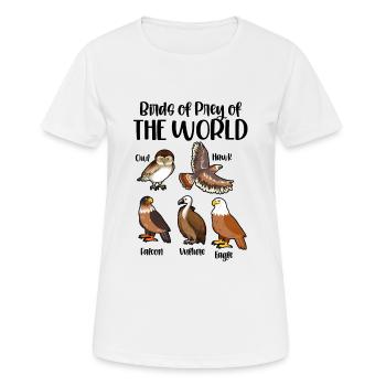 Raubvögel der Welt - Frauen T-Shirt atmungsaktiv - Weiß - Vorne - AI Model Female 172 dark (172cm)