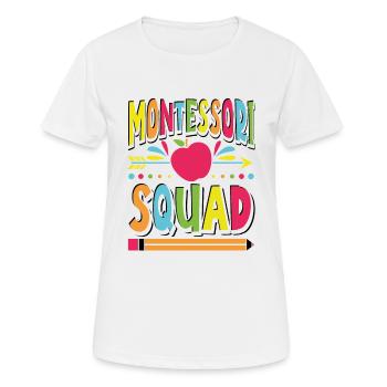 Montessori Enseignant Préscolaire Jardin d’enfants - T-shirt respirant Femme - blanc - Devant - AI Model Female 172 dark (172cm)