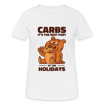 Weihnachtsbär Kohlenhydrate Feiertag Pizza Fast - Frauen T-Shirt atmungsaktiv - Weiß - Vorne - AI Model Female 172 dark (172cm)