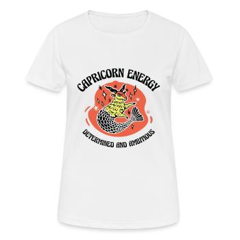 Steinbock Energie Astrologisches Horoskop - Frauen T-Shirt atmungsaktiv - Weiß - Vorne - AI Model Female 172 dark (172cm)