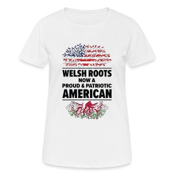Geboren in Walisisch Wales Amerikanisch USA - Frauen T-Shirt atmungsaktiv - Weiß - Vorne - AI Model Female 172 dark (172cm)