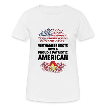 Né vietnamien Vietnam États-Unis - T-shirt respirant Femme - blanc - Devant - AI Model Female 172 dark (172cm)