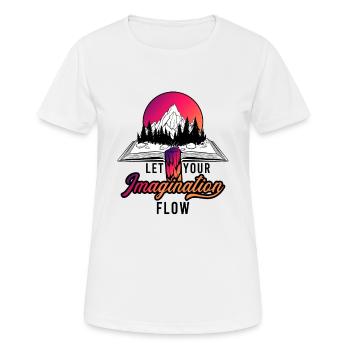 Space River Mountain Imagination - T-shirt respirant Femme - blanc - Devant - AI Model Female 172 dark (172cm)