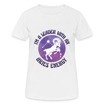 Aries Energy Astrology Leadership Astrology Fan - T-shirt respirant Femme - blanc - Devant - AI Model Female 172 dark (172cm)