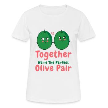 Valentinstag Olive Paare Dating Romantik - Frauen T-Shirt atmungsaktiv - Weiß - Vorne - AI Model Female 172 dark (172cm)