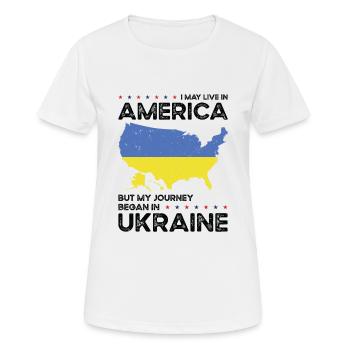 Born Ukrainian Ukraine American USA Citizenship - Women's Breathable T-Shirt - white - Front - AI Model Female 172 dark (172cm)