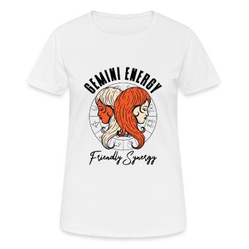 Dinosaures astrologiques Gemini Energy - T-shirt respirant Femme - blanc - Devant - AI Model Female 172 dark (172cm)