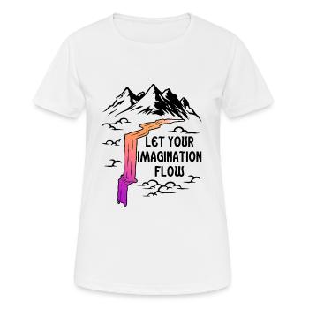 Space River Mountain Imagination - T-shirt respirant Femme - blanc - Devant - AI Model Female 172 dark (172cm)