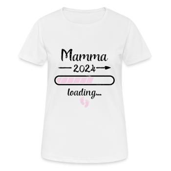 Mamma 2024 Loading Schwangerschaft Mutter Mama - Frauen T-Shirt atmungsaktiv - Weiß - Vorne - AI Model Female 172 dark (172cm)