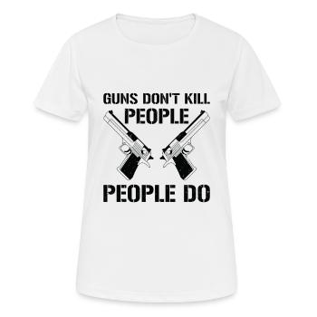 Guns Pistol Lover Gun Owner Shooting - Women's Breathable T-Shirt - white - Front - AI Model Female 172 dark (172cm)