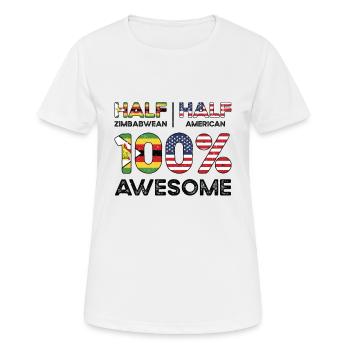 Né au Zimbabwe Zimbabwe États-Unis - T-shirt respirant Femme - blanc - Devant - AI Model Female 172 dark (172cm)