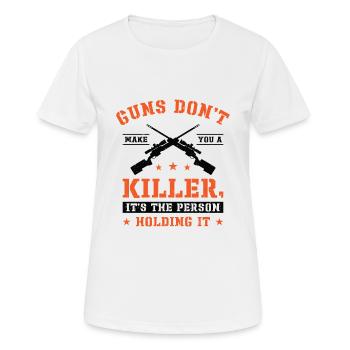 Guns Pistol Lover Gun Owner Shooting - Women's Breathable T-Shirt - white - Front - AI Model Female 172 dark (172cm)