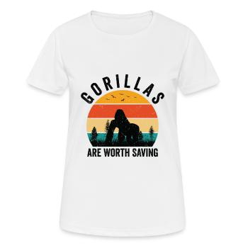 World Wildlife Day Gorilla Wildlife Animal - Women's Breathable T-Shirt - white - Front - AI Model Female 172 dark (172cm)