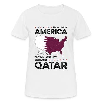 Geboren in Katar Katar Amerikaner USA - Frauen T-Shirt atmungsaktiv - Weiß - Vorne - AI Model Female 172 dark (172cm)