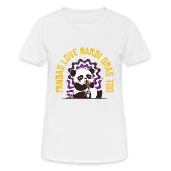 Mardi Gras Carnival Panda Mask Parade Costume - Women's Breathable T-Shirt - white - Front - AI Model Female 172 dark (172cm)