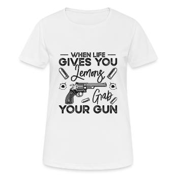 Guns Pistol Lover Gun Owner Shooting - Women's Breathable T-Shirt - white - Front - AI Model Female 172 dark (172cm)