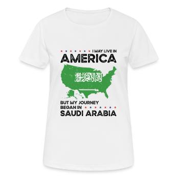 Geborener Saudi-Araber Saudi-Arabien Amerikaner - Frauen T-Shirt atmungsaktiv - Weiß - Vorne - AI Model Female 172 dark (172cm)