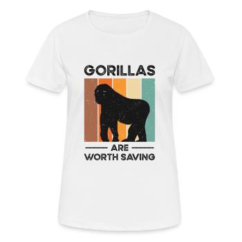 World Wildlife Day Gorilla Wildlife Animal - Women's Breathable T-Shirt - white - Front - AI Model Female 172 dark (172cm)