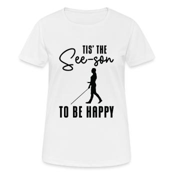 Braille Blind Blindness Awareness Visually - Women's Breathable T-Shirt - white - Front - AI Model Female 172 dark (172cm)