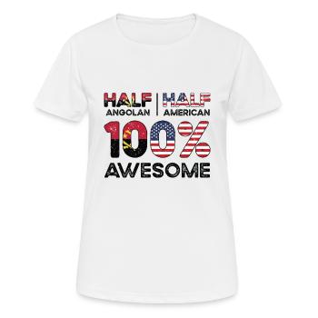 Moitié Angola Angola États-Unis - T-shirt respirant Femme - blanc - Devant - AI Model Female 172 dark (172cm)