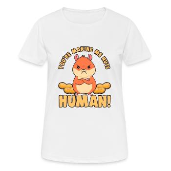 Méchant hamster animal mignon hamster amoureux - T-shirt respirant Femme - blanc - Devant - AI Model Female 172 dark (172cm)