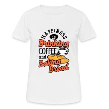 Cuisson au four, Pain, Caféine, Boulanger de pain - T-shirt respirant Femme - blanc - Devant - AI Model Female 172 dark (172cm)