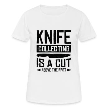 Messersammler Messer Sammeln - Frauen T-Shirt atmungsaktiv - Weiß - Vorne - AI Model Female 172 dark (172cm)