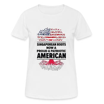 Geboren in Singapur Singapur Amerikaner USA - Frauen T-Shirt atmungsaktiv - Weiß - Vorne - AI Model Female 172 dark (172cm)