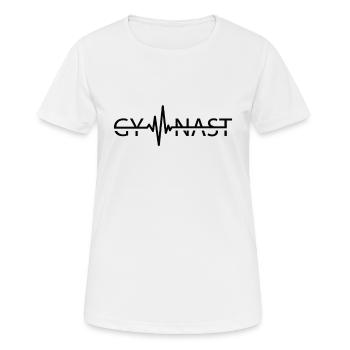 Gymnaste Rythme cardiaque Gymnastique Fitness Aérobic - T-shirt respirant Femme - blanc - Devant - AI Model Female 172 dark (172cm)