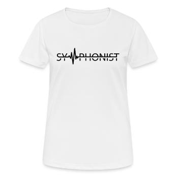 Compositeur de battements de cœur symphoniques Musicien - T-shirt respirant Femme - blanc - Devant - AI Model Female 172 dark (172cm)