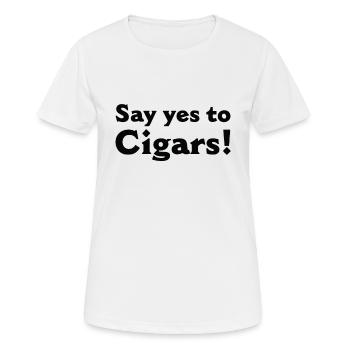 Zigarre Rauchen Zigarren Raucher - Frauen T-Shirt atmungsaktiv - Weiß - Vorne - AI Model Female 172 dark (172cm)