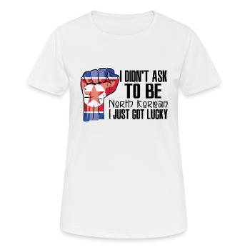 Nordkoreanischer Stolz Nordkoreanische Flagge - Frauen T-Shirt atmungsaktiv - Weiß - Vorne - AI Model Female 172 dark (172cm)