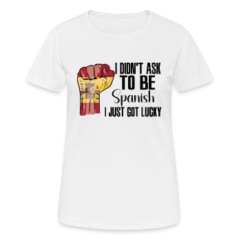 Spanischer Stolz Spanische Flagge Gewachsen - Frauen T-Shirt atmungsaktiv - Weiß - Vorne - AI Model Female 172 dark (172cm)