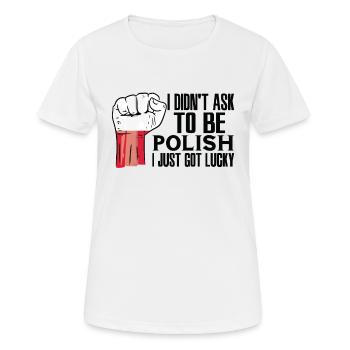 Polnischer Stolz Polnische Flagge Gewachsen - Frauen T-Shirt atmungsaktiv - Weiß - Vorne - AI Model Female 172 dark (172cm)